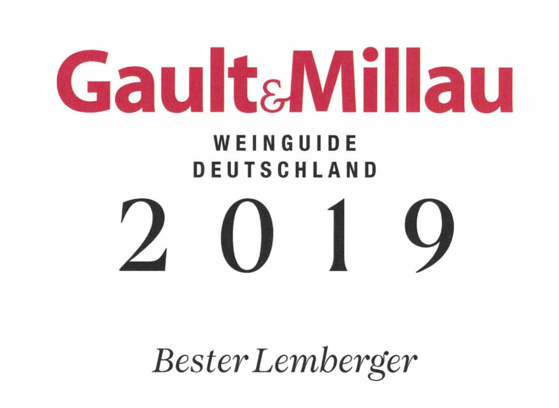GAULT MILLAU 2019 BESTER LEMBERGER
97 PKT. 2016 FELLBACHER LÄMMLER LEMBEGER GG TROCKEN